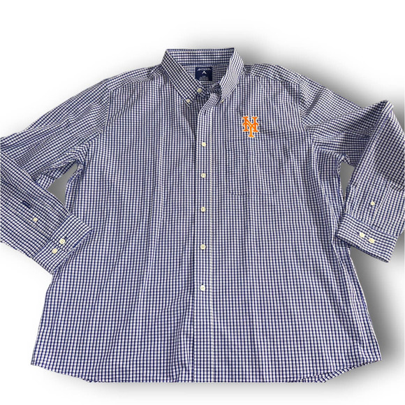 New York Mets Antigua Long Sleeve Button-Down Shirt - 2XL - Picture 2 of 4
